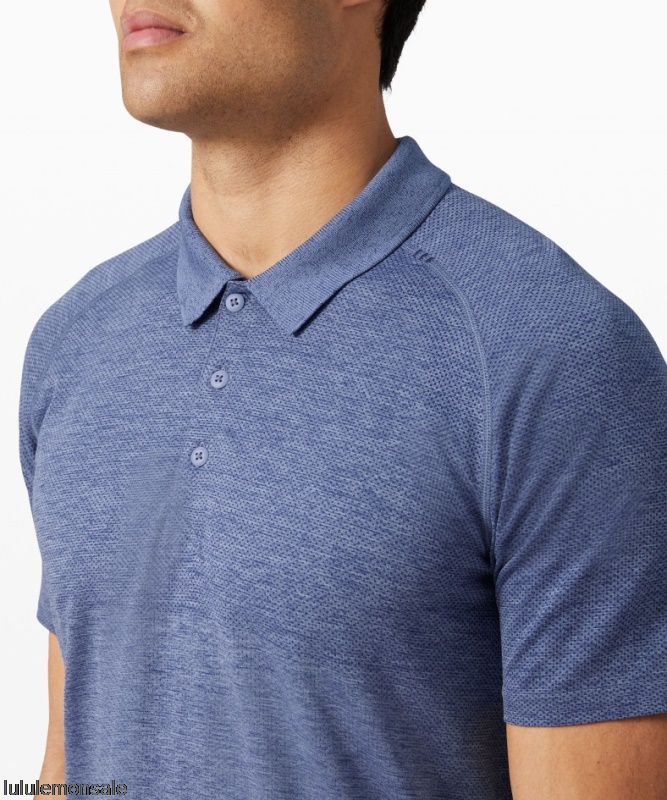 Lululemon Verkauf DELULU736 | Lululemon Deutschland Midnight Shadow Metal Vent Tech Poloshirt 20